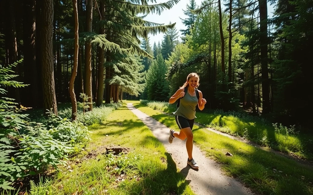 Personne courant dans la nature